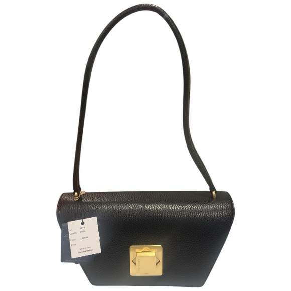 Arcadia Trapeze Pebble Leather Compact Grab Handbag Black NWT - Picture 15 of 15